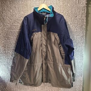 Columbia Blue Ridge Britches Winter Jacket Pockets  XL Blue Gray Vintage Nylon